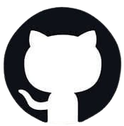 GitHub logo with a black circle and white silhouette of a cat.